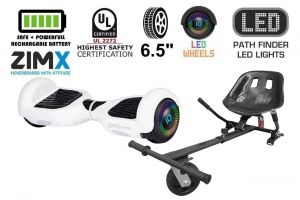 White Hoverboard Swegway Segway with LED Wheels UL2272 Certified + HK5 Black