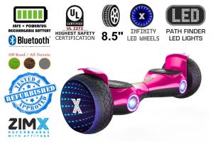Refurbished - ZIMX G2 JET - PINK All Terrain Hoverboard, 8.5 inch Off Road Bluetooth Hoverboard with Infinity LED Wheels