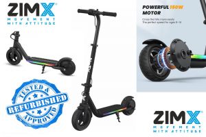 Refurbed ZIMX ZX Flash - Kids Electric Folding Scooter UL2272 Certified - Black